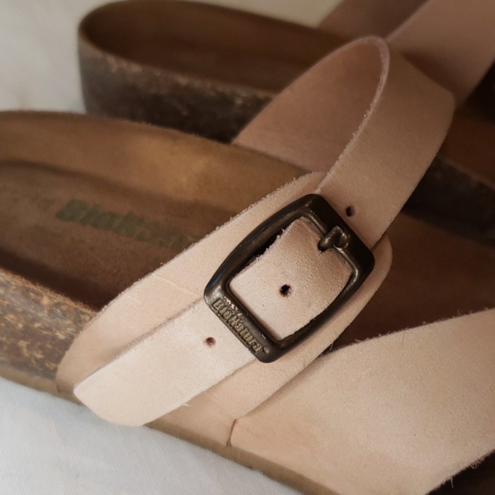 BIONATURA Nubuck Leather Double Strap Sandals - Made in Italy - Picture 2 of 7